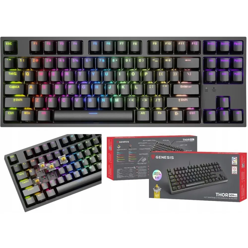 Genesis Thor 404 TKL RGB NKG2069 – najlepsze klawiatury mechaniczne do 300 zł